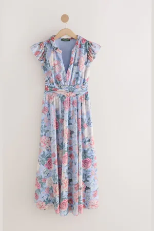 Next Peignoir mi-long imprimé plissé imprimé Col en V