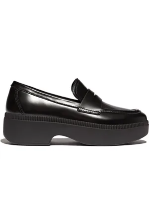 FitFlop Mocassins F-Luma Box en cuir Demi Compensés Penny