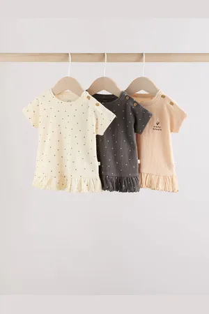Next Baby Jersey Short Sleeve Peplum Tops 3 Pack6874cm