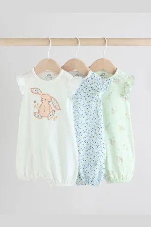Next Lot de 3 barboteuses Fleuri à motif lapin6268cm