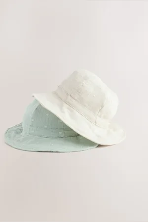 Next 100% Cotton Baby Hats 2 Pack (0mths-2yrs)50cm