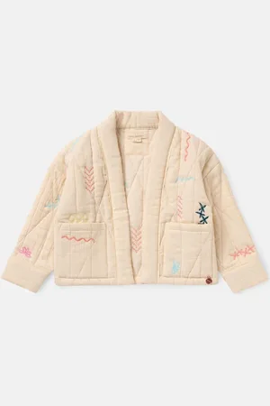 Angel & Rocket Rylee 100% Organic Cotton Quilted Embroidered Kimono Jacket134140cm