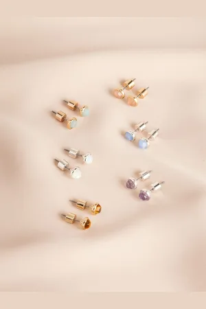 Next Semi Precious Circle Stud EarringsRose clair