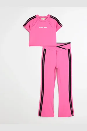 River Island Girls 100% Cotton Active Cheer Kickflare Top And Joggers Set134140cm
