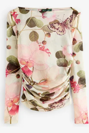 Next Print Kew Collection Long Sleeve Ruched Mesh Top48