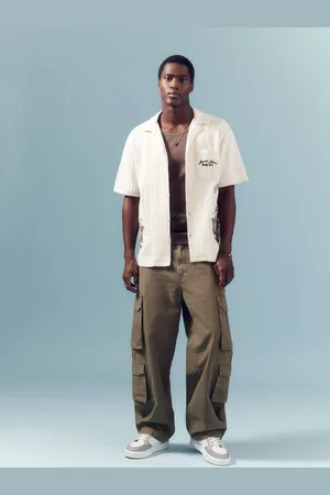 River Island Loose Cargo 100% Cotton Trousers36r
