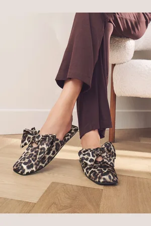 Next Linen Blend Bow Mule SlippersXL