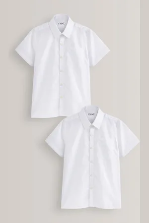Next Lot de 2 Manches courtes Chemises scolaires extensibles (3-16ans)14 ans (164cm)