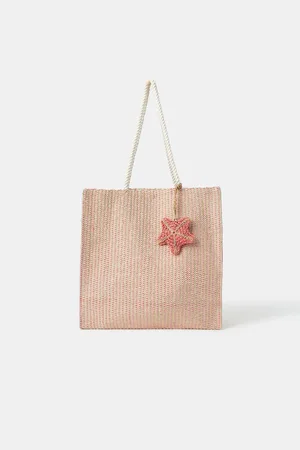 Accessorize Metallic Woven Starfish Shopper Bagun