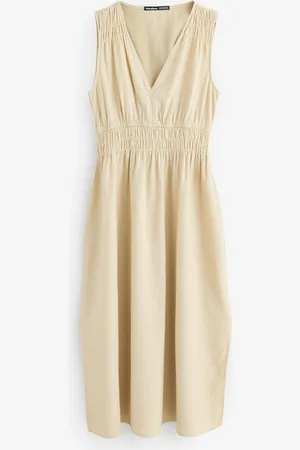 Threadbare Robe mi-longue en lin Blend froncé42