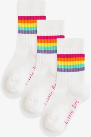 Little Bird Paquet de chaussettes à tube Rainbow Rayure 3UK 3 - 5.5 Jnr