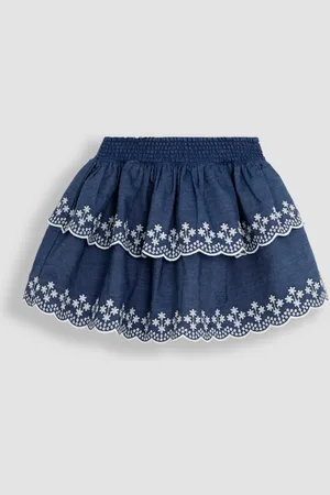 JoJo Maman Bébé Broderie Scallop Hem Tiered Skirt98104cm