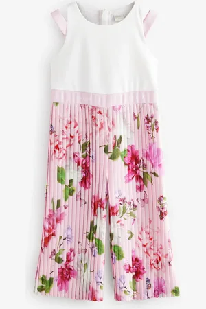 Ted Baker Pink Pleated Leg Floral Print Jumpsuit7 ans (122cm)