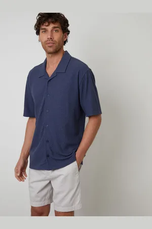 Threadbare Relaxed Fit Textured Revere Collar ShirtMédium