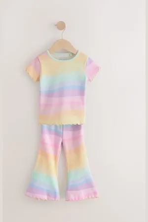 Next Short Sleeve Ribbed T-Shirt and Flare Leggings Set (3mths-7yrs)6268cm