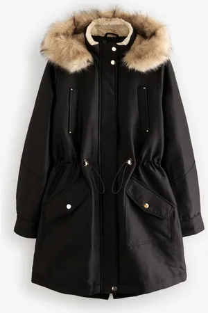 Next À capuche Parka Coat avec bordure en fausse fourrure54