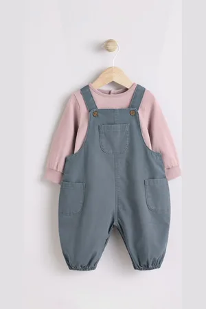Next Baby Woven 100% Cotton Dungarees and Bodysuit Set (0mths-2yrs)3 - Mois 6 (62 - 68cm)