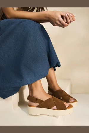 Next Signature Cross Strap Chunky Flatform Sandalseu42
