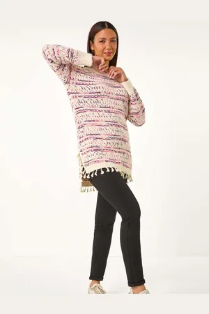 Roman Boucle Fringe Hem Tunic Jumper42