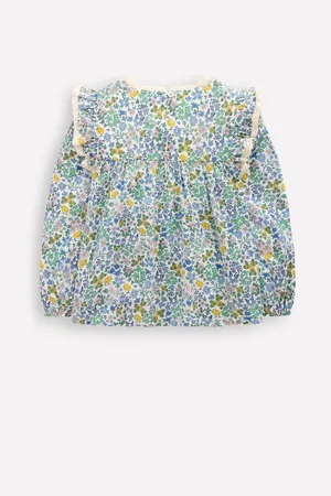 Boden Dorothy Smocked Ruffle 100% Cotton Blouse146152cm