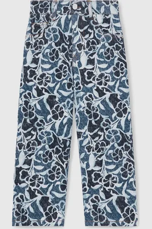 Reiss Skylar Floral-Print Straight-Leg Jeans140146cm