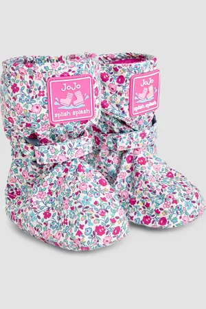 JoJo Maman Bébé Ditsy Imprimé Fleece Lined chaussons6 - Mois 12 (68 - 80cm)
