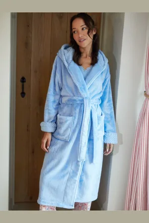 Threadbare Soft Faux Fur Trim Dressing GownPetit
