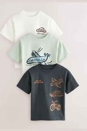 Next Manches courtes 100% Cotton T-shirt 3 Lot (3mths-7yrs)5 - 6 ans (110 - 116cm)