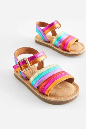 Next Sandales en cuir rayées