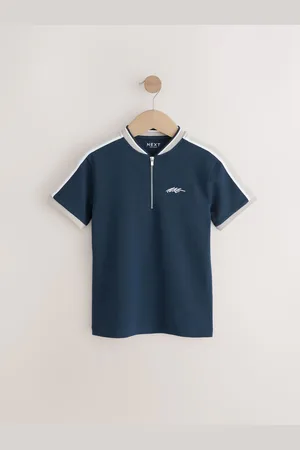 Next Zip Baseball Neck 100% Cotton Polo Shirt (3-16yrs)8 ans (128 cm)