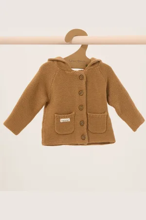 HOMEGROWN Cache-nez à capuche en double tricot de coton biologique 100%. CardiganJusqu
