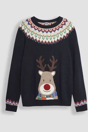 JoJo Maman Bébé Pull en laine de renne Fair Isle pour hommesS