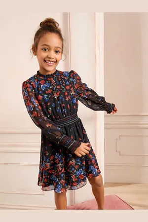 Love & Roses Chiffon Long Sleeve Dress (5-16yrs)10 ans (140cm)