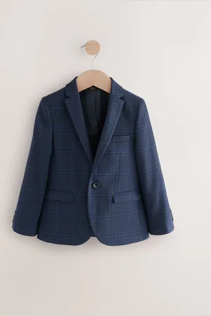 Next Navy Check Skinny Fit Suit Jacket (3-16yrs)158164cm