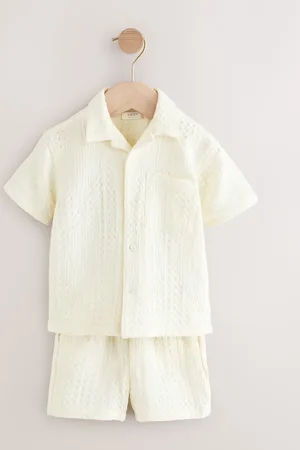 Next Ensemble manches courtes à col révéré 100% coton et shorts (3mois-7ans)98104cm