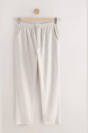 Next Linen Cotton Elasticated Waist Drawstring Trousers38 XL