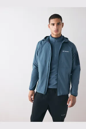Columbia Blue Tall Heights II Hooded Softshell CoatMédium