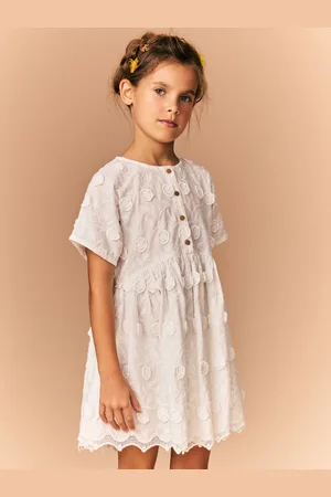 Next Flower Embroidered 100% Cotton Dress (3-16yrs)9 ans (134cm)