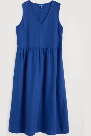 Seasalt Cornwall Petite Lowland Heather Sleeveless 100% Linen Dress52