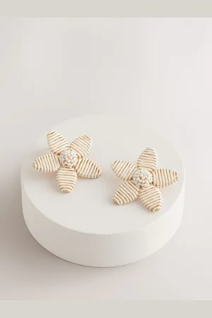Next Raffia Flower Stud Earringsun