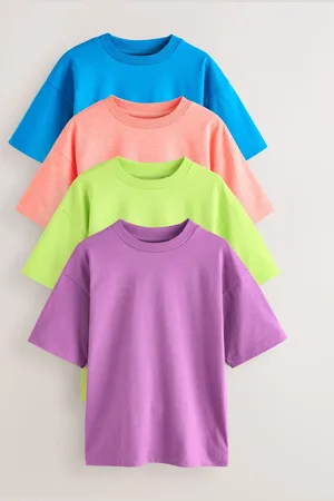 Next T-shirts Fluro décontractés à manches courtes Lot de 4 (3-16ans)134140cm