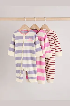 Next Zip double sens Bébé Sans pied 100% Cotton Sleepsuits 3 Lot (0mths-3yrs)6 - Mois 9 (68 - 74cm)