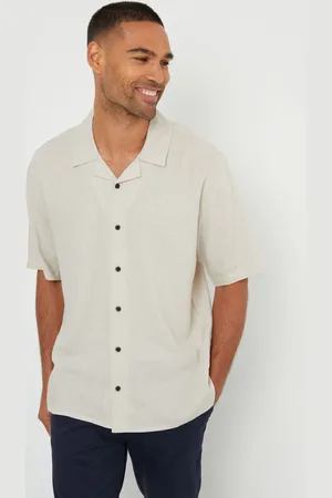 Threadbare Lin Blend Revere Collar Manches courtes ShirtL