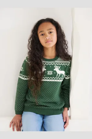 The Little Tailor Kids Noël 100% Coton Reindeer Fairisle Pull4 - 5 ans (104 - 110cm)