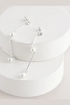 Next Bridal Pearl Line Drop Earringsun