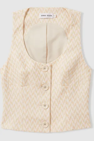 Anna Quan Top boutonné en tissu chevron34