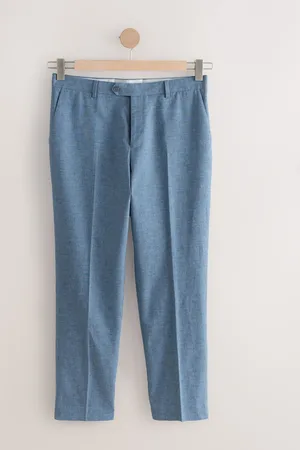 Next Regular Fit Textured Linen Suit Trousers40l