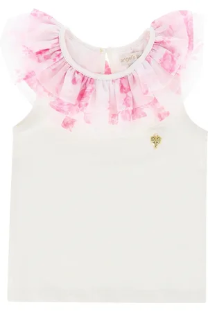 Angels Face Marlene Roses White Ruffle Top116122cm