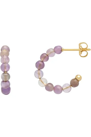 ESTELLA BARTLETT Amethyst Amelia Hoop Earringsun