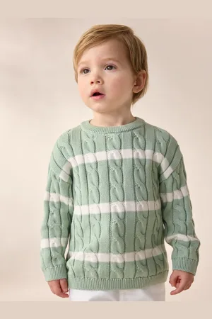 Next Stripe Cable Knit Crew Neck Jumper (3mths-7yrs)3 - Mois 6 (62 - 68cm)